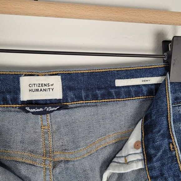 Citizens Of Humanity Size 27 Demy Distressed Tempo Cropped Flare Jeans Blue - Picture 12 of 12